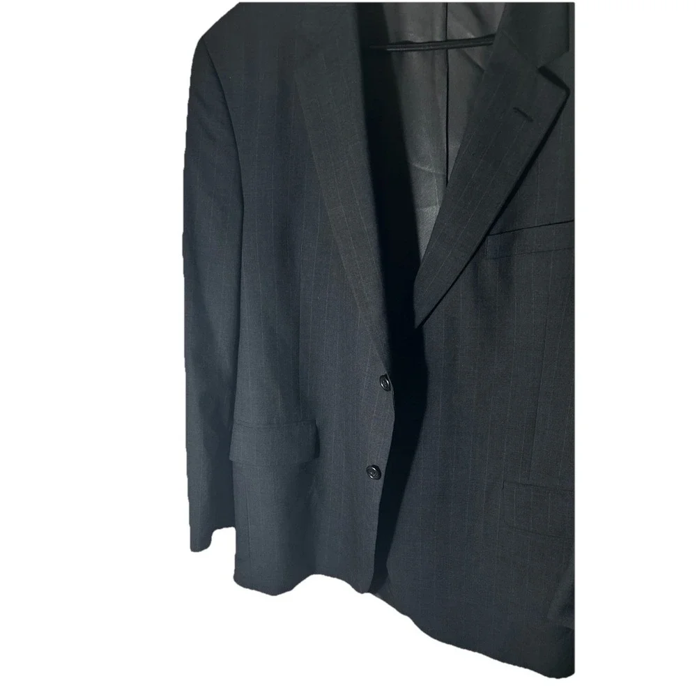 Jos A Bank 44R Charcoal Gray 100% Wool 2 Button Blazer Sport Coat‎ Mens